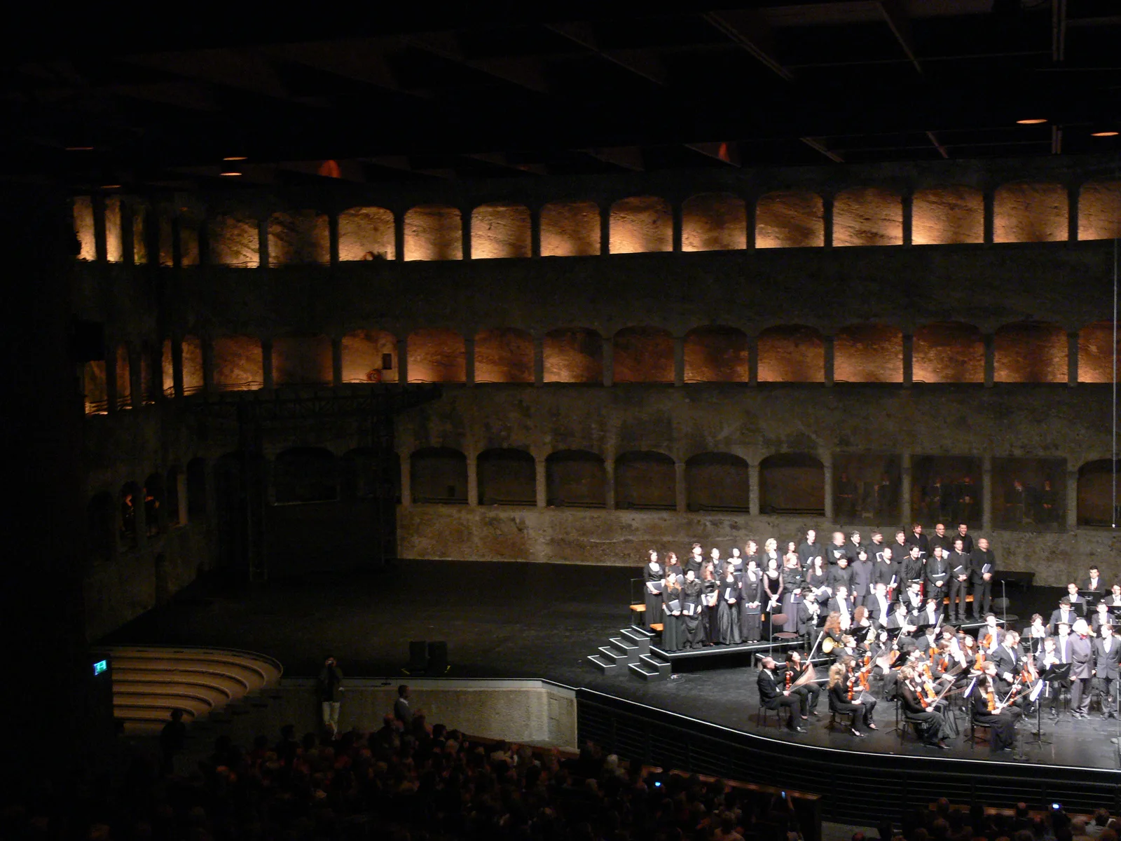 A performance in the Felsenreitschule, its arcades carved into the Mönchsberg cliff